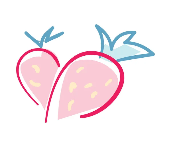 Šťastný Valentýn ikona s jahodami — Stockový vektor