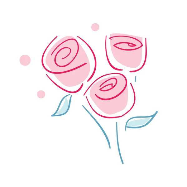Ευτυχισμένη ημέρα του Αγίου Βαλεντίνου εικονίδιο με τριαντάφυλλα — Διανυσματικό Αρχείο