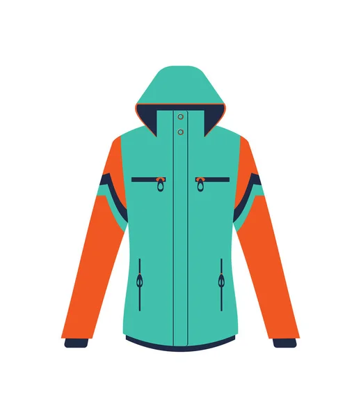 Escalada chaqueta de invierno aislado vector icono — Vector de stock