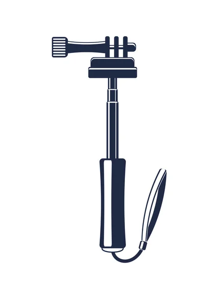 Monopod voor actie camera geïsoleerde vector icoon — Stockvector