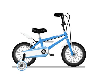 Klasik çocuk bisikleti izole vektör simgesi