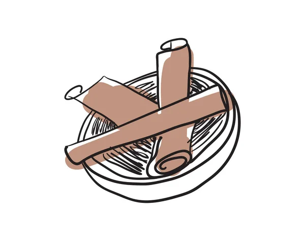 Icona tradizionale disegnata a mano nutrizione — Vettoriale Stock