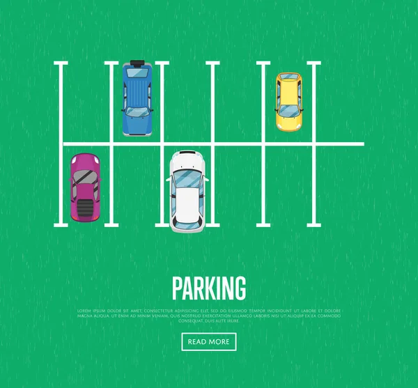 Plakát parkovací zóny v plochém stylu — Stockový vektor