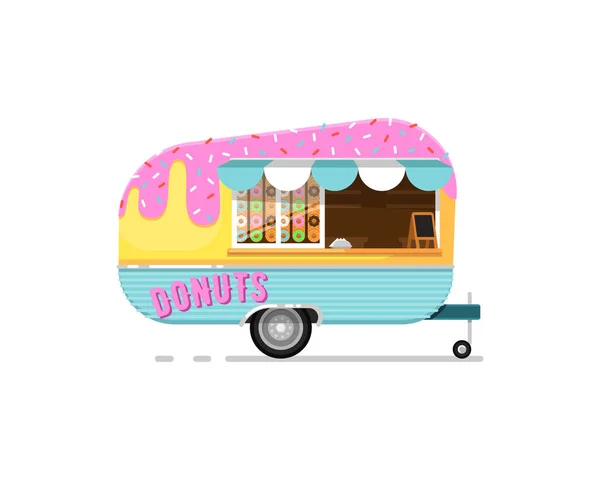 Donuts ícone de serviço de café ao ar livre — Vetor de Stock