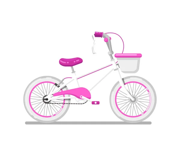 Kids fiets voor meisje geïsoleerde vector icoon — Stockvector