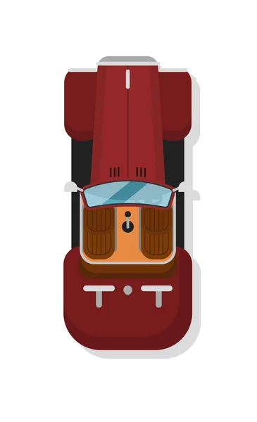 Top vue luxe hot rod voiture isolée icône vectorielle — Image vectorielle