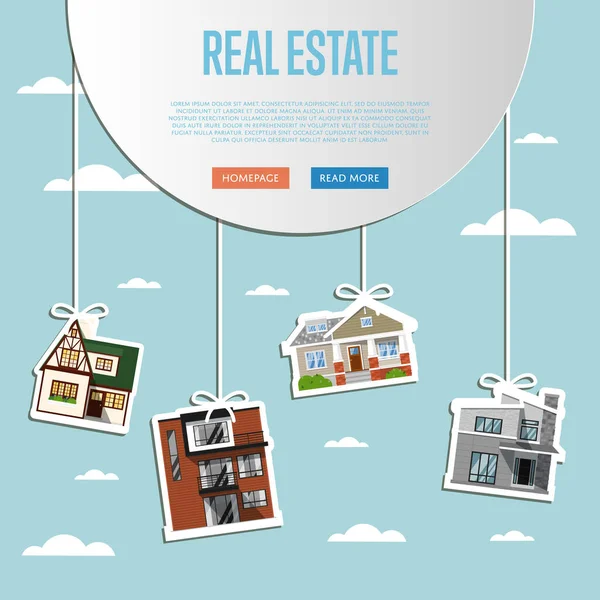 Modelo de site de agência imobiliária —  Vetores de Stock