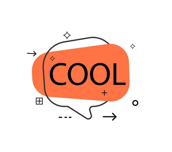 Outline speech bubble with Cool phrase — Stock Vector