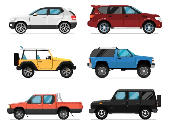 Moderne stad auto geïsoleerde vector set — Stockvector