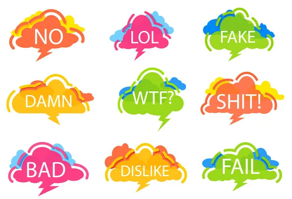 Trendy speech bubble isolated colorful set — Stock Vector