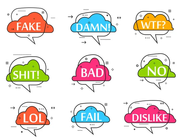 Trendy speech bubble isolated set — Stock Vector