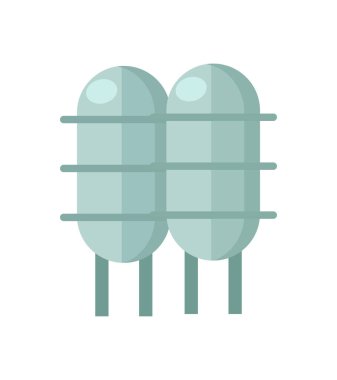 Sanayi fabrikası varil tasarım elementi. Modern fabrika, fabrika teknolojisi düz tasarımda vektör illüstrasyonu.