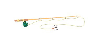 Düz bir olta ikonu. Yakalama ve hobi, spor ekipmanları vektör çizimi beyaz arka planda izole.