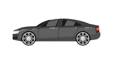 Modern iş sedan beyaz arka planda izole vektör illüstrasyon. Konforlu aile otomobili, düz tasarım şehir taşımacılığı