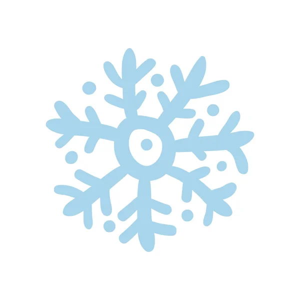 Зимняя Иконка Снежинки Нарисована Вручную Белом Фоне Векторной Иллюстрации Векторная — стоковый вектор