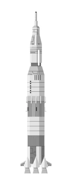 Modern Kozmikus Rakétahajó Elszigetelt Ikon Űrhajózási Űrtechnológiai Objektum Űrhajóvektor Illusztráció — Stock Vector