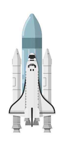 Icono Moderno Del Transbordador Espacial Aislado Objeto Astronáutico Tecnología Espacial — Vector de stock