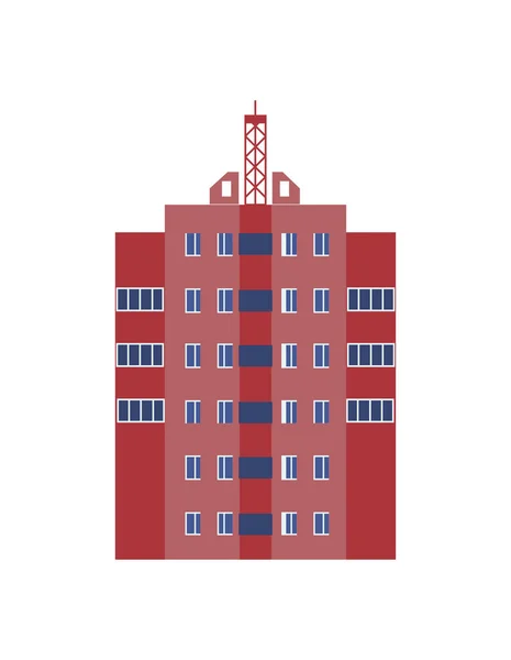 Сучасний Хмарочос Ізольована Ікона Комерційна Нерухомість Багатоповерхова Будівля Дизайн Бізнес — стоковий вектор