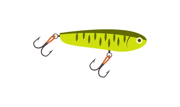 Fishing Lure Icon Flat Style Catch Hobby Sport Equipment Vector — Stock Vector