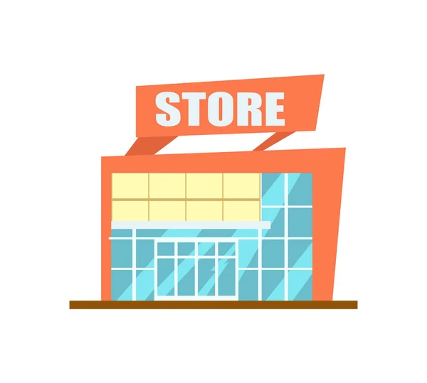 Loja Moderna Edifício Ícone Isolado Imobiliário Comercial Arquitetura Supermercado Ilustração —  Vetores de Stock