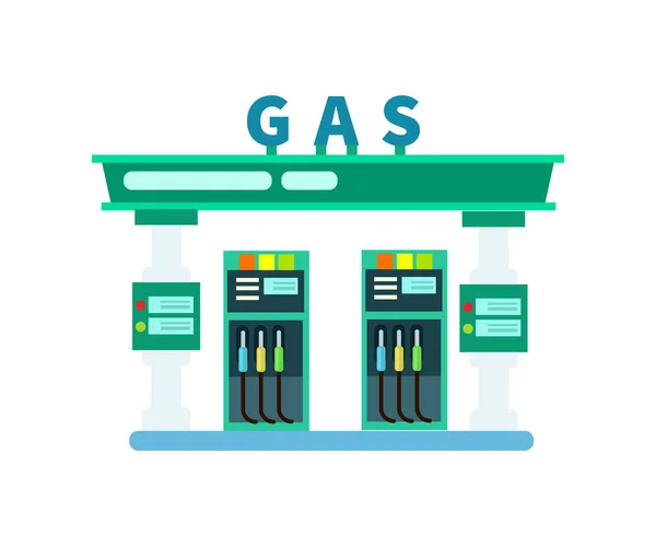 Gas Filling Station Isolated Icon Fuel Station Gasoline Pump Vector — Stock Vector