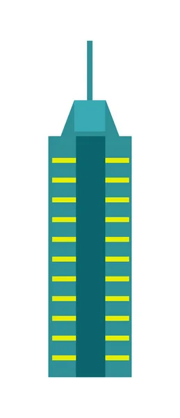 Icono Rascacielos Urbano Aislado Bienes Raíces Comerciales Edificio Varios Pisos — Vector de stock