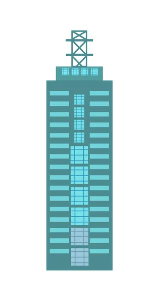 Edificio Negocios Icono Aislado Bienes Raíces Comerciales Casa Varios Pisos — Vector de stock