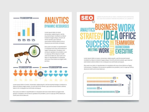 Bannière Business Analytics Sertie Illustrations Vectorielles Pour Hommes Affaires Éléments — Image vectorielle
