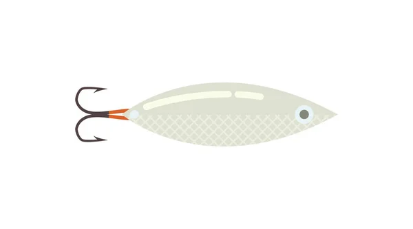Horgászkanál Ikon Lapos Stílusban Fogás Hobbi Sport Felszerelés Vektor Illusztráció — Stock Vector