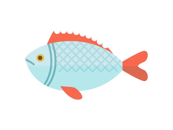 重要な川魚のアイコン 自然の新鮮な食品 健康的な食品ベクトル図フラットデザインの白の背景に隔離 — ストックベクタ