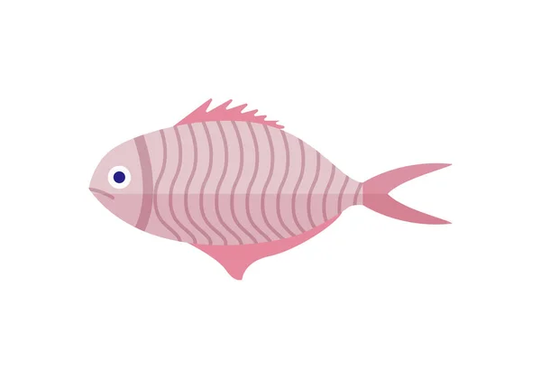 川魚アイコン 自然の新鮮な食品 健康的な食品ベクトル図フラットデザインの白の背景に隔離 — ストックベクタ