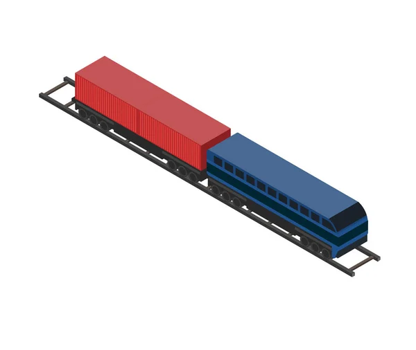 Icône Wagon Fret Ferroviaire Conteneur Fret Vue Côté Train Marchandises — Image vectorielle