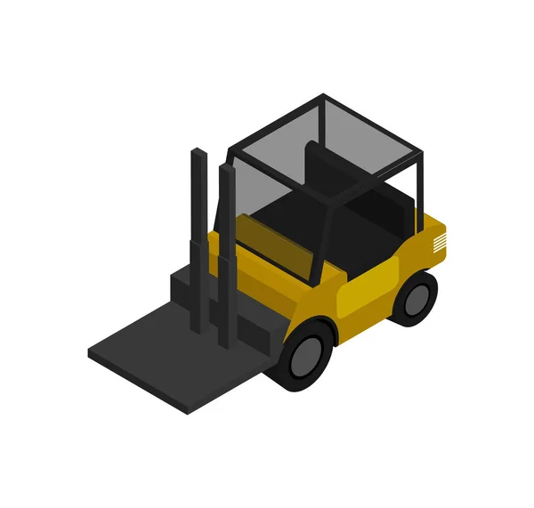 Warehouse Forklift Isometric Icon Modern Commercial Truck Side View Vehicle — Stock Vector