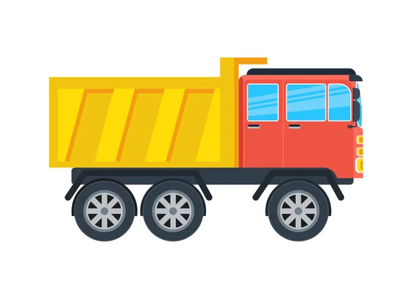 Εμπορικό Tipper Απομονωμένη Εικόνα Σύγχρονο Αυτοκίνητο Φορτηγών Μεταφορά Εμπορευμάτων Πλευρά — Διανυσματικό Αρχείο
