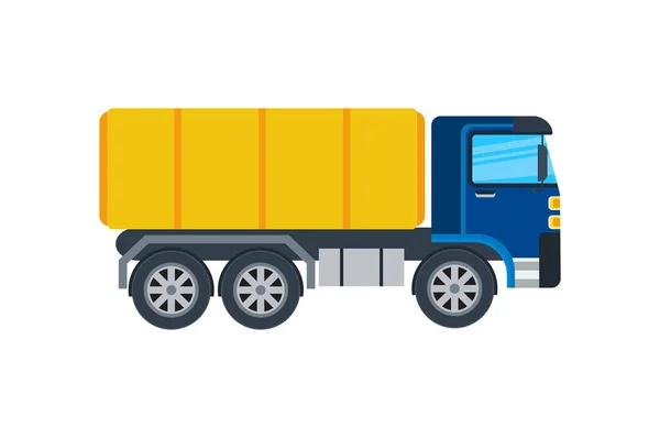 Commercial Truck Isolated Icon Modern Lorry Car Freight Transport Side — Stock Vector