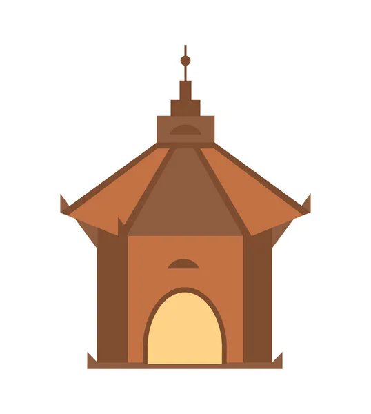 Antique architecture isolated icon. Ancient tower, medieval building, old temple, asian pagoda vector illustration.
