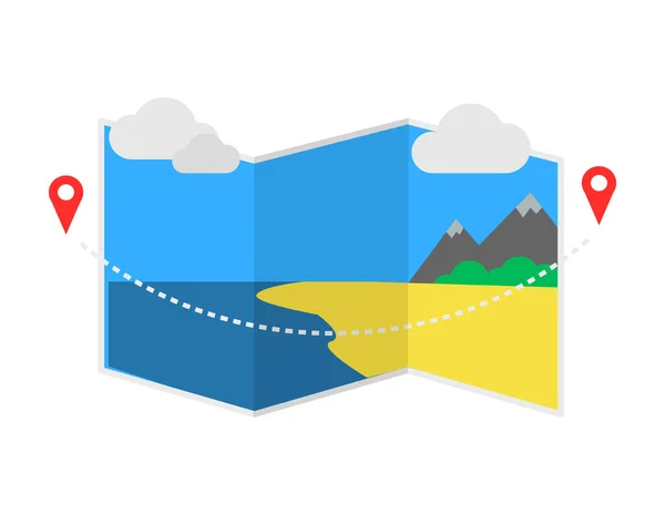 Ícone Entrega Com Ponteiro Mapa Serviço Transporte Global Local Cartografia — Vetor de Stock