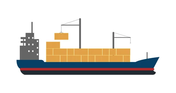 Значок Морських Вантажів Контейнерним Кораблем Глобальна Доставка Всесвітня Служба Доставки — стоковий вектор