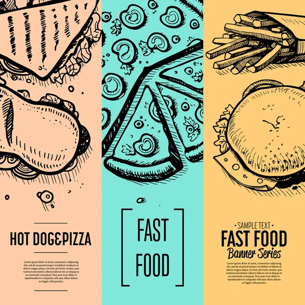 Set Identità Aziendale Del Menu Del Fast Food Carta Menu — Vettoriale Stock