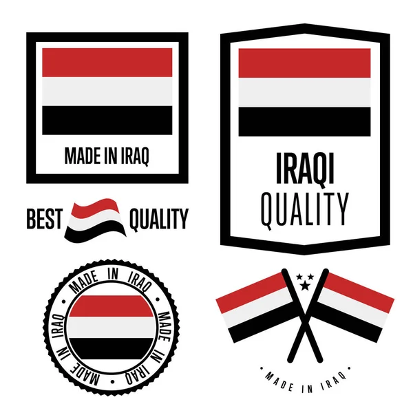Etiqueta de calidad Iraq fijada para mercancías — Archivo Imágenes Vectoriales