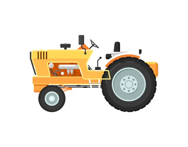 Vintage granja tractor aislado vector ilustración — Vector de stock