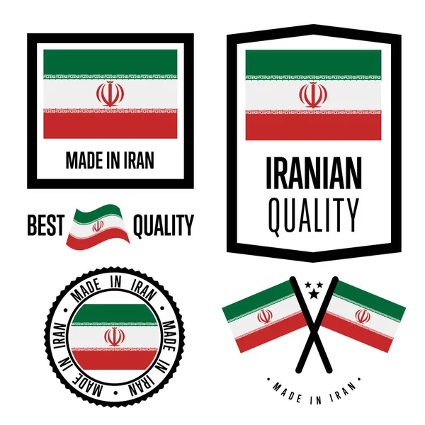 Etiqueta de calidad Irán fijada para mercancías — Archivo Imágenes Vectoriales