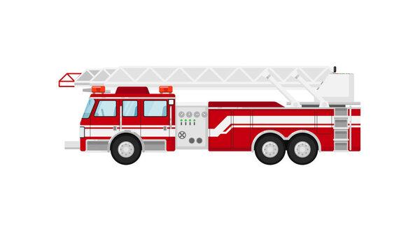 Fire truck isolated vector illustration