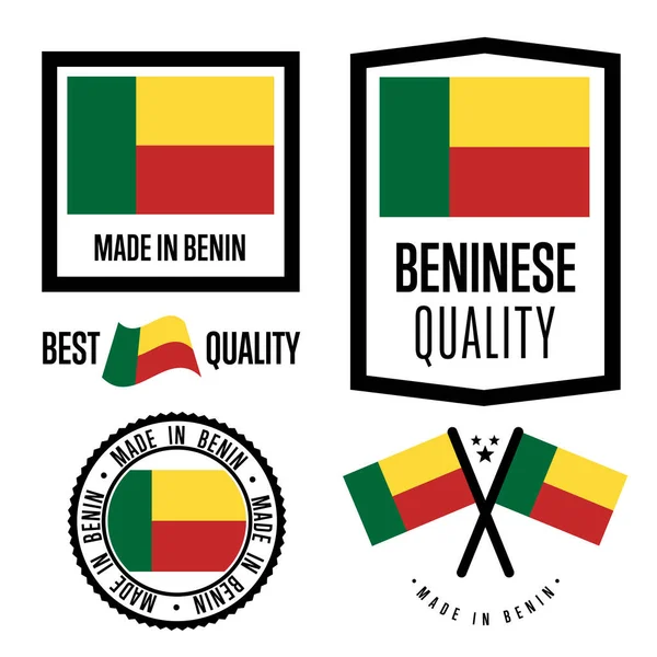 Az árukra vonatkozó Benin minőségi címke — Stock Vector