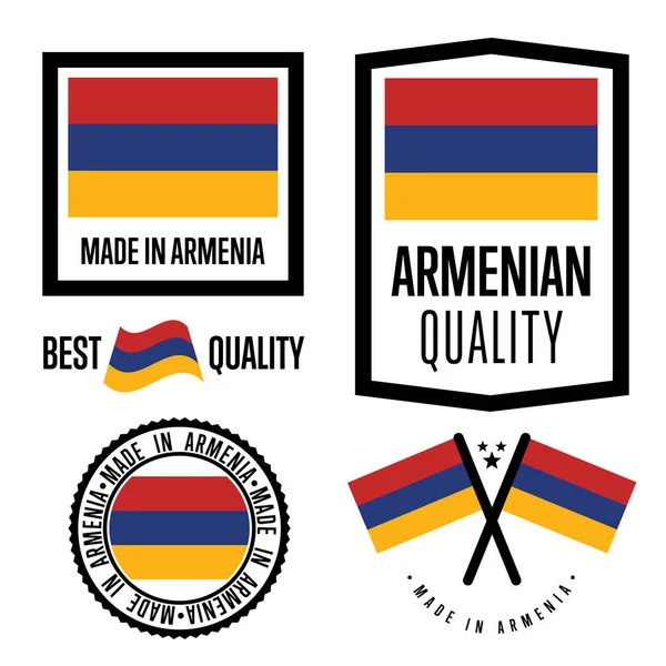 Armenia set di marchi di qualità per le merci — Vettoriale Stock