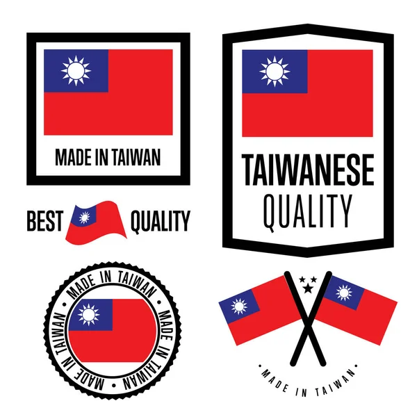 Tajvan minőségi címke árukészlete — Stock Vector