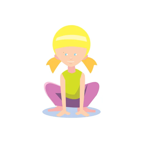 Niña haciendo ejercicio deportivo — Vector de stock