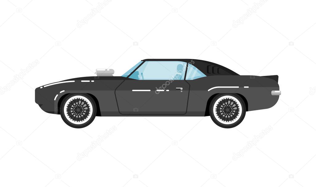 Classic muscle car isolated vector illustration