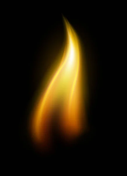 Один Элемент Пламени Свечи Изолирован Черном Фоне Векторной Иллюстрации — стоковый вектор
