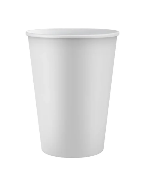 Leere Weiße Einweg Kaffeetasse Isoliert Auf Weißem Hintergrund Vektor Illustration — Stockvektor